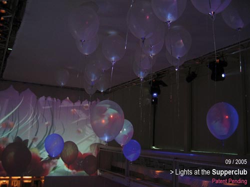 Globos de luz con helio, alimentados con LED