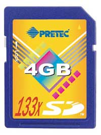 ¡Tarjetas 133x SD de Pretec: 4 GB a velocidad luz!